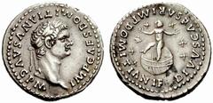 The Roman Empire The mint is Roma unless otherwise stated Domitian augustus, 81 – 96 No.: 689 Estimate: CHF 2500 d=21 mm Denarius circa 88-96, AR 3.51 g. IMP CAES DOMITIANVS AVG P M Laureate head r. R