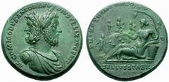 The Roman Empire The mint is Roma unless otherwise stated Commodus augustus, 177 – 193 No.: 748 Estimate: CHF 25000 d=41 mm Medallion 186-187, æ 48.44 g. M COMMODVS ANTONINVS PIVS FELIX AVG BRIT Janif