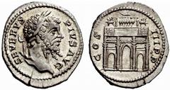 The Roman Empire The mint is Roma unless otherwise stated Septimius Severus, 193 – 211 No.: 755 Estimate: CHF 2500 d=22 mm Denarius 202-210, AR 3.00 g. SEVERVS – PIVS AVG Laureate head r. Rev. COS – I
