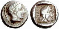 Greek Coins Dynasts of Lycia No.: 1206 Estimate: CHF 1000 d=19 mm Khereei, c. 410-390. Stater c. 410-390, AR 8.59 g. Vismara Lycia II 169. VF