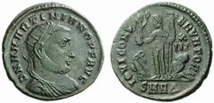 The Barry Feirstein Collection Part II The Roman Empire Martinian, 324 No.: 200 Estimate: CHF 9000 d=22 mm Follis. Nicomedia 324, æ 3.22 g. D N M MARTINIANO P F AVG Radiate, draped and cuirassed bust 