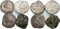 Monete di zecche italiane Messina d=59 mm Lotto di quattro monete. Filippo III di Spagna, 1598-1621. Da 4 tarì 1610/DG. Spahr 34. Da 4 tarì 1617/IP. Spahr 37. Filippo IV di Spagna, 1621-1665. Da 4 tar