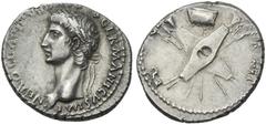 The Roman Empire Tiberius augustus, 14 – 37. In the name of Nero Claudius Drusus, brother of Tiberius and father of Claudius . Denarius circa 41-45, AR 19 mm, 3.77 g. NERO CLAVDIVS [DRVSVS] GERMANICVS