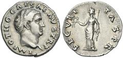 The Roman Empire Otho, 15th January - April 69. Denarius 15 January-mid April 69, AR 20 mm, 3.46 g. IMP OTHO CAESAR AVG TR P Bare head r. Rev. SECVRI – TAS P R Securitas, draped, standing l. holding w