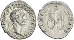 The Roman Empire Trajan augustus, 98 – 117. Drachm, Lycia 98-99, AR 18 mm, 3.47 g. AYT KAIC NEP TPAIANOC CEB ΓEPM Laureate head r. Rev. ΔHM EΞ – YΠAT B Two lyres surmounted by owl standing r. BMC 9. R