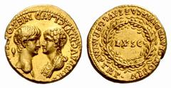 The Roman Empire Nero augustus, 54 – 68 Aureus October-December 54, AV 7.63 g. AGRIPP AVG DIVI CLAVD NERONIS CAES MATER Confronted busts of Nero, bare-headed r., and Agrippina Minor, draped l.; in fie
