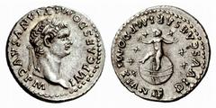 The Roman Empire Domitian augustus, 81 – 96 Denarius 82-83, AR 3.61 g. IMP CAES DOMITIANVS AVG P M Laureate head r. Rev. DIVVS CAESAR IMP DOMITIANI F Infant seated on globe, raising both hands; around