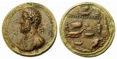 The Barry Feirstein Collection Part IV The Roman Empire Commodus augustus, 180 – 192 Medallion circa 189, Æ 60.01 g. M COMMODVS ANTONINV – S PIVS FELIX AVG BRIT Laureate bust l., with drapery on l. sh