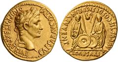 The Roman Empire Octavian as Augustus, 27 BC – 14 AD Aureus, Lugdunum circa 2 BC - 4 AD, AV 7.70 g. CAESAR AVGVSTVS – DIVI F PATER PATRIAE Laureate head r. Rev. AVGVSTI F COS DESIG PRINC IVVENT Caius 