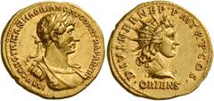 The Roman Empire Hadrian augustus, 117 – 138 Aureus 117, AV 7.35 g. IMP CAES TRAIAN HADRIANO AVG DIVI TRA PARTH F Laureate, draped and cuirassed bust r. Rev. DIVI NER NEP·P M TR·P·COS· Radiate bust of