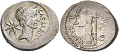The Roman Republic C. Iulius Caesar and P. Sepullius Macer. Denarius 44, AR 3.92 g. CAESAR·IMP Wreathed head of Caesar r.; behind, eight-rayed star. Rev. [P·SE]PVLLIVS – MACER Venus standing l., holdi