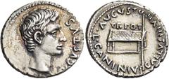 The Roman Empire Octavian as Augustus, 27 BC – 14 AD L. Caninius Gallus. Denarius 12 BC, AR 3.71 g. [AV]GVSTVS Bare head r. Rev. L CANINIVS – GALLVS III VIR – AVGVSTVS Bisellium with apparitors staff 