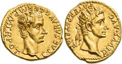 The Roman Empire Gaius augustus, 37 – 41 Aureus, Lugdunum 37-38, AV 7.74 g. C CAESAR AVG GERM P M TR POT Bare head of Gaius r. Rev. DIVVS AVG PATER PATRIAE Radiate head of Augustus r. C –, cf. 3 (dena