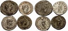 Impero Romano Lotti multipli di monete dell’Impero romano Lotto di quattro monete di Elagabalo.  Antoniniano 219,  AR 4,24 g.  C 141.  RIC 14.  BMC 86 var. Denario 219-220,  AR 2,98 g.  C 244.  RIC 13