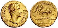 An interesting selection of Roman Gold Coins from the B.d.B Collection The Roman Empire Octavian as Augustus, 27 BC – 14 AD Aureus, Colonia Patricia July 18 BC – 17/16 BC, 7.82 g. CAESARI – S·P·Q·R·IM