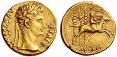 An interesting selection of Roman Gold Coins from the B.d.B Collection The Roman Empire Octavian as Augustus, 27 BC – 14 AD Aureus, Lugdunum 8-7 BC, 7.81 g. AVGVSTVS – DIVI F Laureate head r. Rev. C C