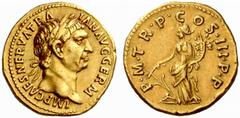 An interesting selection of Roman Gold Coins from the B.d.B Collection The Roman Empire Trajan, 98 – 117 Aureus 100, 7.26 g. IMP CAES NERVA TRA – IAN AVG GERM Laureate head r. Rev. P M TR P COS III P 