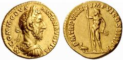 An interesting selection of Roman Gold Coins from the B.d.B Collection The Roman Empire Commodus augustus, 177 – 192 Aureus 183-184, 6.93 g. M COMMODVS – ANTON AVG PIVS Laureate and cuirassed bust r.,