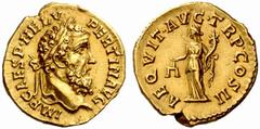An interesting selection of Roman Gold Coins from the B.d.B Collection The Roman Empire Pertinax, January 1st – March 28th 193 Aureus January 1st – March 28th 193, 7.30 g. IMP CAES P HELV – PERTIN AVG