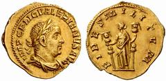 An interesting selection of Roman Gold Coins from the B.d.B Collection The Roman Empire Valerian I, 253 – 260 Aureus 253, 2.63 g. IMP C P LIC VALERIANVS AVG Laureate, draped and cuirassed bust r. Rev.