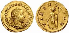 An interesting selection of Roman Gold Coins from the B.d.B Collection The Roman Empire Gallienus, 253 – 268 Aureus 253-254, 3.20 g. IMP C P LIC GALLIENVS AVG Laureate and cuirassed bust r. Rev. VIRTV