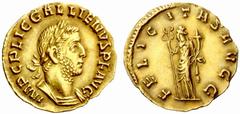 An interesting selection of Roman Gold Coins from the B.d.B Collection The Roman Empire Gallienus, 253 – 268 Quinarius, Lugdunum 256, 1.96 g. IMP C P LIC GALLIENVS P F AVG Laureate and cuirassed bust 
