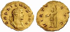 An interesting selection of Roman Gold Coins from the B.d.B Collection The Roman Empire Gallienus, 253 – 268 Quinarius 261, 2.30 g. GALLIENVS AVG Laureate and cuirassed bust r. Rev. VIRTVS AVG Mars st