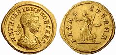 An interesting selection of Roman Gold Coins from the B.d.B Collection The Roman Empire Carinus caesar, 282 – 283. Aureus 282, 4.86 g. M AVR CARINVS NOB CAES Laureate, draped and cuirassed bust r. Rev