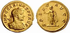 An interesting selection of Roman Gold Coins from the B.d.B Collection The Roman Empire Carinus augustus, 283 – 285 Aureus, Siscia 284, 4.52 g. IMP C CARINVS P F AVG Laureate and cuirassed bust r., wi