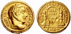 An interesting selection of Roman Gold Coins from the B.d.B Collection The Roman Empire Maximinus II Daia caesar, 305 – 309 Aureus, Aquileia 305-306, 5.28 g. MAXIMI – NVS CAES Laureate head r. Rev. FE