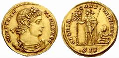 An interesting selection of Roman Gold Coins from the B.d.B Collection The Roman Empire Constantius II augustus, 337 – 361 Solidus, Siscia 337-340, 4.32 g. CONSTANTI – VS MAX AVG Rosette diademed, dra