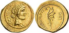 The Roman Republic C. Cassius Longinus and M. Servillius. Aureus, mint moving with Brutus and Cassius 43-42 BC, AV 7.96 g. C·CASSI·IMP Laureate head of Libertas r. Rev. M·SERVILIVS – LEG Aplustre with