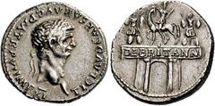 The Roman Empire Ex Nomos sale 4, 2011, BCD, 1401.. Denarius 46-47, AR 3.62 g. TI CLAVD CAESAR AVG P M TR P VI IMP XI Laureate bust r. Rev. DE BRITANN on architrave of triumphal arch surmounted by equ