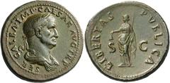 The Roman Empire Galba, 68 – 69. Sestertius, circa 68 – 69, Æ 26.09 g. SER GALBA IMP CAESAR AVG TR P Laureate and draped bust r. Rev. LIBERTAS – PVBLICA Libertas, draped, standing l. holding pileus in