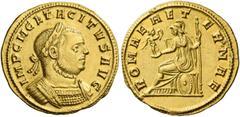 The Roman Empire Tacitus, 275 – 276. Aureus 275-276, AV 4.24 g. IMP C M CL TACITVS AVG Laureate and cuirassed bust r. Rev. ROMAE AET – ERNAE Roma seated l., holding Victory and sceptre; beside throne,