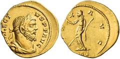 The Roman Empire Allectus usurper in England, 293-296. Aureus, Londinium 293, AV 4.55 g. ALLECT – VS P F AVG Laureate, draped and cuirassed bust r. Rev. PA – X – AVG Pax standing l., holding branch an