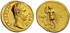 Auction 51 Part I The Roman Empire Octavian as Augustus 27 BC – 14 AD Aureus, Lugdunum circa 15-13 BC, AV 7.80 g. AVGVSTVS – DIVI F Bare head r. Rev. IMP – X Diana, in short hunting tunic, standing ha