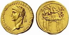 Auction 51 Part I The Roman Empire Tiberius in the name of Nero Claudius Drusus, brother of Tiberius and father of Claudius Aureus circa 41-45, AV 7.78 g. NERO CLAVDIVS DRVSVS GERMANICVS IMP Laureate 