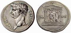 Auction 51 Part I The Roman Empire Claudius, 41 – 54 Cistophoric tetradrachm, Epehsus (?) circa 41-54, AR 11.76 g. TI CLAVD – CAES AVG Bare head l. Rev. COM – ASI Distyle temple within which Claudius 