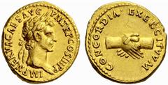 Auction 51 Part I The Roman Empire Nerva, 96 – 98 Aureus 97, AV 7.39 g. IMP NERVA CAES AVG P M TR P COS III P P Laureate head r. Rev. CONCORDIA EXERCITVM Clasped hands. C 19. BMC –, note p. 4, 25. RIC