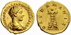 Auction 51 Part I The Roman Empire Commodus caesar, 166 – 177 Aureus 175-176, AV 7.32 g. COMMODO CAES AVG FIL GERM SARM Bare headed, draped and cuirassed bust r. Rev. DE GERMANIS Two captives seated b