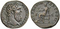 Auction 51 Part I The Roman Empire Pertinax, 1st January – 28th March 193 Sestertius 1st January – 28th March 193, Æ 28.21 g. IMP CAES P HELV – PERTINAX AVG Laureate head r. Rev. OPI DIVIN – TR P COS 