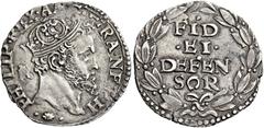 Monete e medaglie di zecche italiane Napoli. Filippo II di Spagna, 1554-1598. I periodo: principe di Spagna e re di Napoli, 1554-1556 Carlino, AR 2,96 g. PHILIP REX ANG FRA NEAP H Testa coronata a d.;