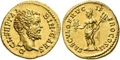 Roman Gold Coins Clodius Albinus, 193 – 195 Aureus 194 or later, AV 7.33 g. D·CL·SEPT·AL – BIN·CAES Bare head r. Rev. SAECVLO FRVG – IF – ERO COS II African divinity wearing radiate crown and himation