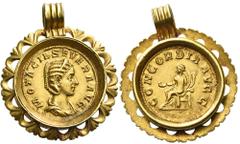 Roman Gold Coins Otacilia Severa, wife of Philip I Aureus circa 246–248, AV 10.17 g. M·OTACIL SEVERA AVG Diademed and draped bust r. Rev. CONCORDIA AVGG Concordia seated l., holding patera and double 