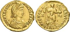 Roman Gold Coins Petronius Maximus, 16th March – 31st May 455 Solidus 16th March-31st May 455, AV 4.39 g. D N PETRONIVS MA – XIMVS P F AVG Pearl- diademed, draped and cuirassed bust r. Rev. VICTORI – 