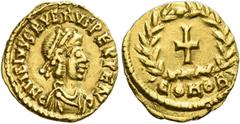 Roman Gold Coins Libius Severus, 461-465 Tremissis, Mediolanum 461-465, AV 1.45 g. D N LIBIVS SEVERVS PERPE AVG Pearl-diademed, draped and cuirassed bust r. Rev. Cross within wreath; below, COMOB. C 2