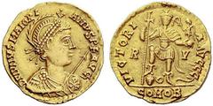 Part I The Roman Empire Majorian, 28th December 457 – 2nd February 461 Solidus, Ravenna 457-461, AV 4.50 g. D N IVLIVS MAIORI – ANVS P F AVG Helmeted, diademed, draped and cuirassed bust r., holding s