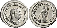 The Roman Empire Balbinus, 22nd – 29th July 238 Denarius 238, AR 3.09 g. IMP C D CAEL BALBINVS AVG Laureate, draped and cuirassed bust r. Rev. PROVIDENTIA DEORVM Providentia standing l., holding cornu
