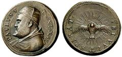 Interessante collezione di medaglie e placchette Paolo V 1605 – 1621 Medaglia anno I (1605) per l’elezione al pontificato (opus: Giorgio Rancetti) , bronzo coniato 28,78 g. Ø 32,5 mm. PAVLVS V PONT M 